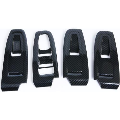 4Pcs Carbon Fiber Colros Car Interior Window Switch Panel Decoration Cover Tirm for Subaru XV 2018 Car Styling Accessories Cover