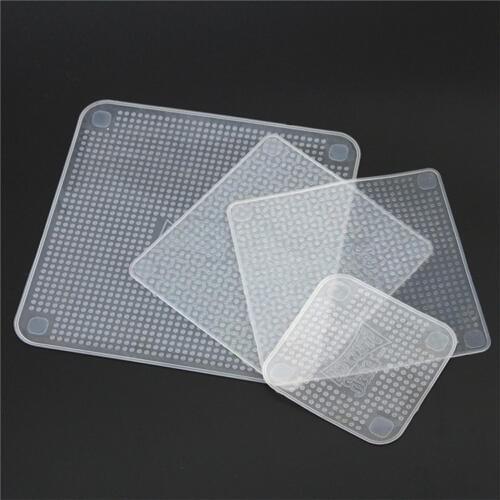 4pcs/lot Reusable Silicone Food Fresh Keeping Stretch Wrap Seal Film Bowl Cover Home Storage Organization Kitchen Tools OK 0930