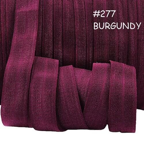 5/8 inch #277 burgundy 100 yards per roll, high quality soft fold over elastic with free shipping