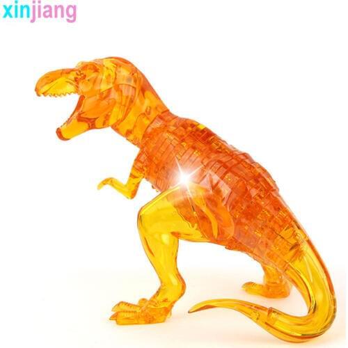 50PCS DIY 3D Dinosaur Crystal Puzzle Assembly Dinosaur Model Building Jigsaw Toys Adult Kids Decoration Puzzle Gift Toys