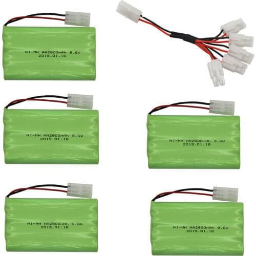 9.6V 2800mah Battery Ni-MH AA 9.6v Rechargeable Battery Pack + 9.6v Charger For Rc toy Car Tank Train Robot Boat Gun spare parts