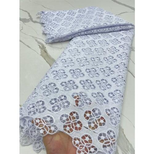 African Guipure Lace Fabric 2021 High Quality Lace Latest French Cord Lace Fabric With Sequins For Wedding 5 Yards 4273B