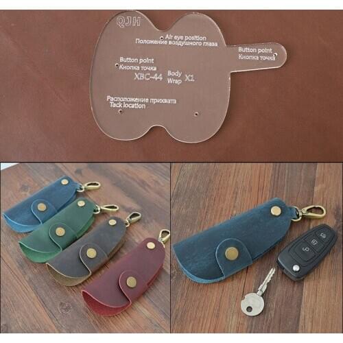 1Set DIY Acrylic Template New Fashion Delicate Key case Leather Craft Pattern DIY Stencil Sewing Pattern 10*5cm