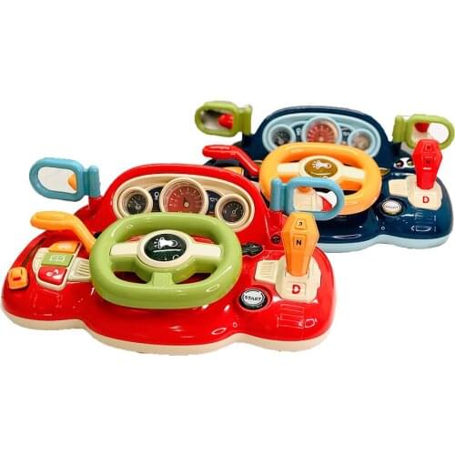 Car Steering Wheel Sounds Toy Baby Steering Toy Simulation Driving Toys Main Steering Wheel Game Baby Stroller Music Kid Gift