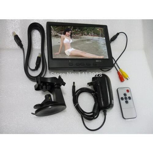 7 inch car on-board monitor 7 inch high resolution VGA monitor + 2AV + HDMI reversing video shows 5-20 v input power