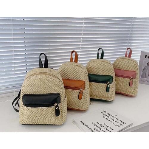 Free Shipping 2021 New Style Fashion Weave Small Backpack Womens Leather Shoulder Bags Cute Girls Casual Crossbody Bag