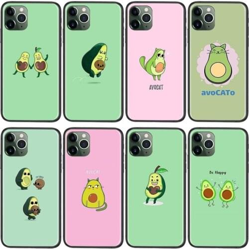 Cartoon Avocado Black Coque Tpu Etui 3D For Xiaomi Redmi 9 8 7 K40 9A 9C Pro Plus Nfc K30 K20 Charming