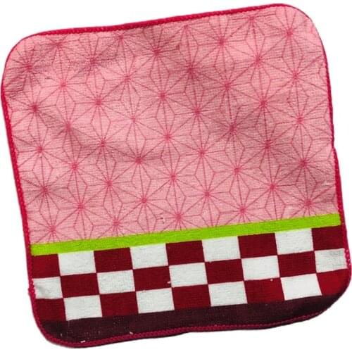 Anime Demon Slayer Children Cosplay Cute Full-Color Absorbent Towel Cotton Bath Towel Square Scarf Face Towel for Unisex