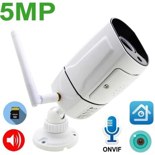 5MP Camera IP Wifi Outdoor IR Night Vision ONVIF P2P Audio Video HD Wireless Video Surveillance SD Card slot Xmeye JIENUO