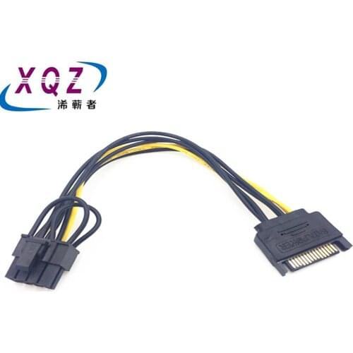 SATA 15 pin to 8 Pin graphics card power connector line 6PIN+2PIN adapter cable 15P to 8P graphics card line