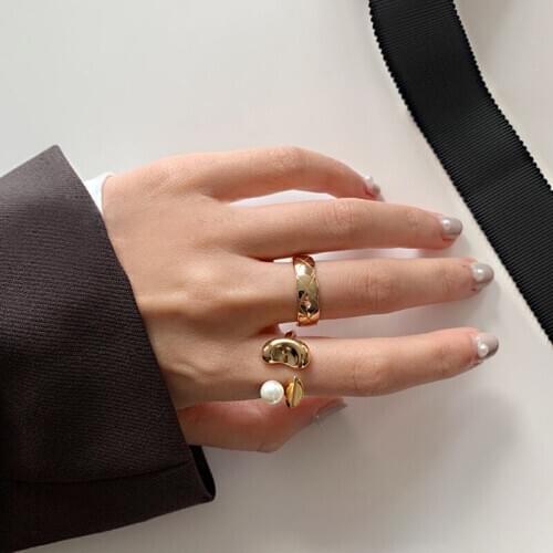 Korean Version Of The Petal Retro Ring Fashion Personality Metal Index Finger Ring INS Net Red Opening Adjustable Ring Female