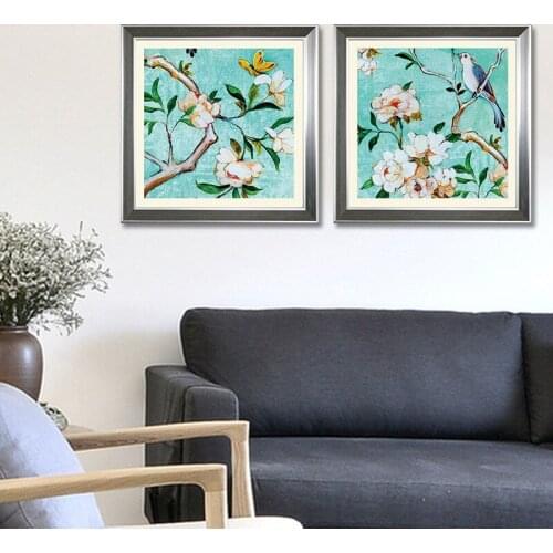 Colorful Flowers Twigs Green Leaves Canvas Nordic Style Painting Wall Picture Print And Poster Restaurant Living Room Decoration