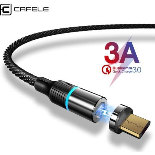 CAFELE Magnetic Micro USB Cable Magnet Charger For Huawei Samsung Xiaomi 3A Fast Charging Magnetic Charge Micro USB Data Cable