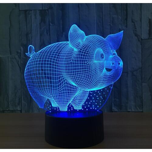 Cute 3D Little Pig Model Table Lamp LED USB Sensor Night Lights LED Sculpture Fashion Decorations Lamp as Bedroom Sleeping Lamp