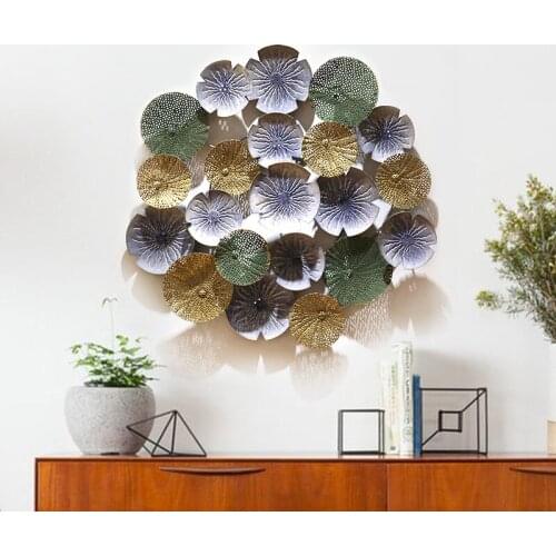 European Style Wall Hanging Decoration Porch Aisle Decoration Living Room Wall Round Three-dimensional Wrought Iron Pendant