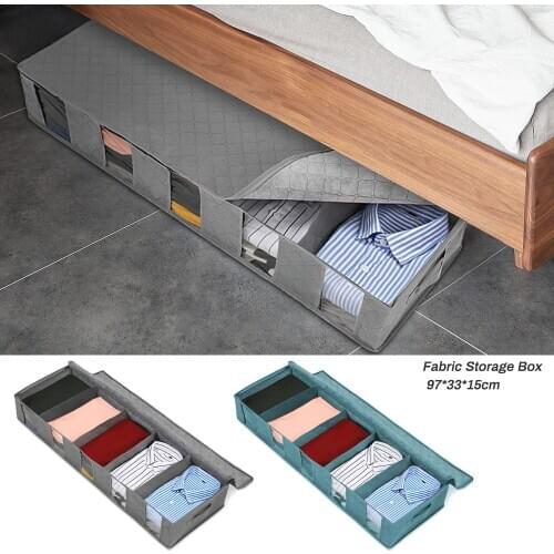 NonWoven Under Bed Storage Bag Quilt Blanket Clothes Storage Bin Box Divider Folding Closet Organizer Clothing Container Large