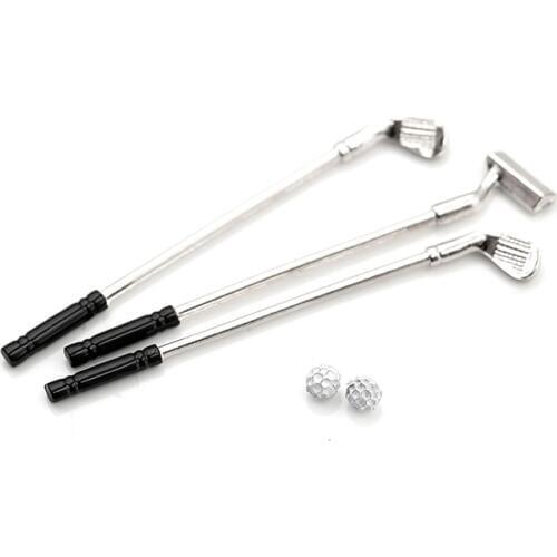 New 3pcs Golf Sticks with 2pcs Ball DollS Accessories Kids Toy Dollhouse Miniature Accessories