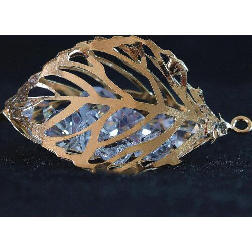 New crystal pendants copper plated arc leaf cage 11x25mm 17x32mm 23x52mm making pendant jewelry 2/pcs B888