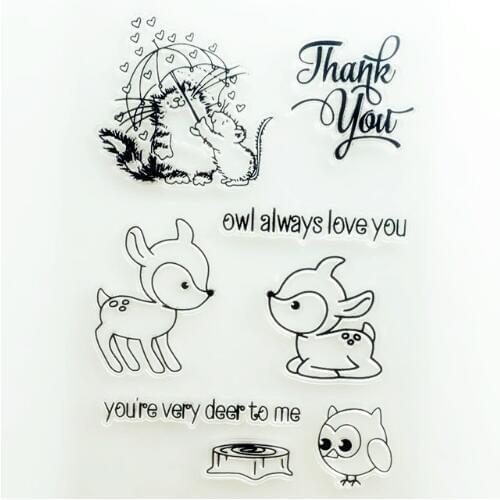 Deer/Owl Animal Silicone Clear Stamps for Scrapbooking DIY Photo Album Cards Decoration Craft Transparent Stamp Clear Seal