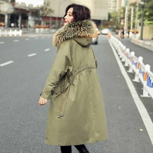 New Woman Parkas Coat Raccoon Fur Collar Winter Womens Down Jacket Korean Female Jackets Clothes Women Chaqueta Mujer WPY974