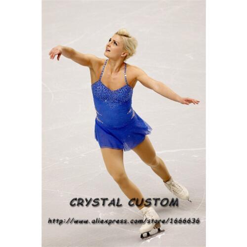 Blue Girls Figure Skating Dress New Brand Ice Skating Dresses Custom-made For Competition DR4824