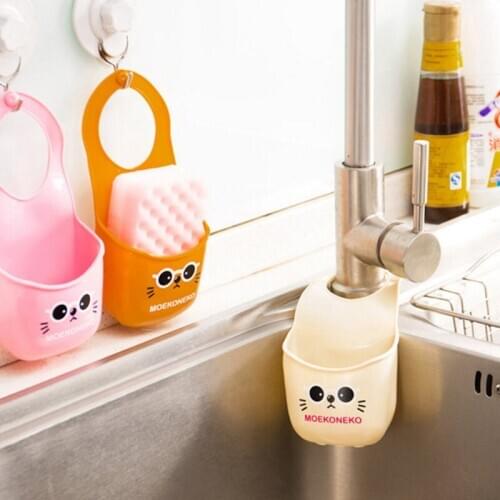 Useful Hanging Kitchen Sink Sponge Holder Storage Strainer Organizer Toilet Bathroom Soap Shelf Storage Holders Kitchen gadgets