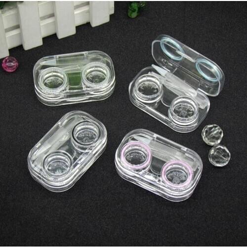 Practical Mini Transparent Portable Contact Lens Case Eyes Contact Lenses Box For Glasses With Lens Cleaning Tools