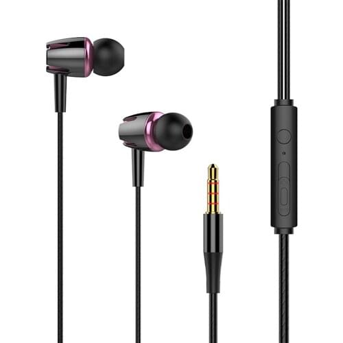 Wired Earphone E18 Adjustable Volume Pause/Play Headphones Subwoofer with Mic 3.5mm Earbuds Wire Headset For Smartphone