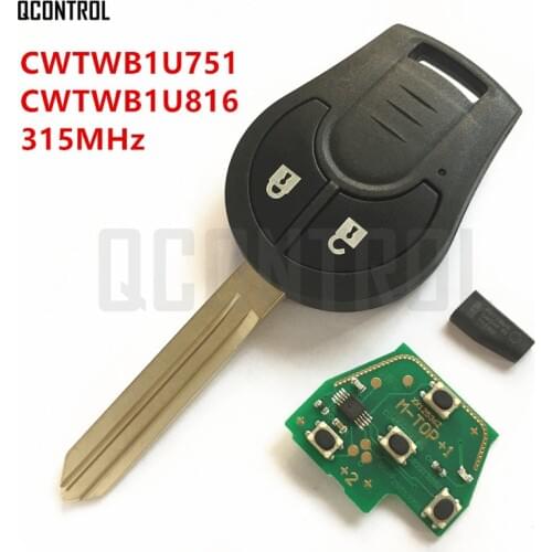 QCONTROL Car Remote Key Suit for NISSAN CWTWB1U751 / CWTWB1U816 2-Buttons 315MHz Cube March Qashqai Sunny Sylphy Tiida X-Trail