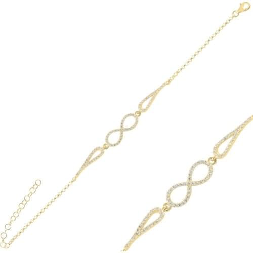 Silver 925 Sterling Infinity Zircon Cubic Zirconia Bracelet