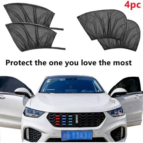 Car Window Sunshade Mesh Front Rear Side Window Sun Visor Shade Mesh Cover Heat Insulation Anti-Mosquito Covers Sunshade Curtain