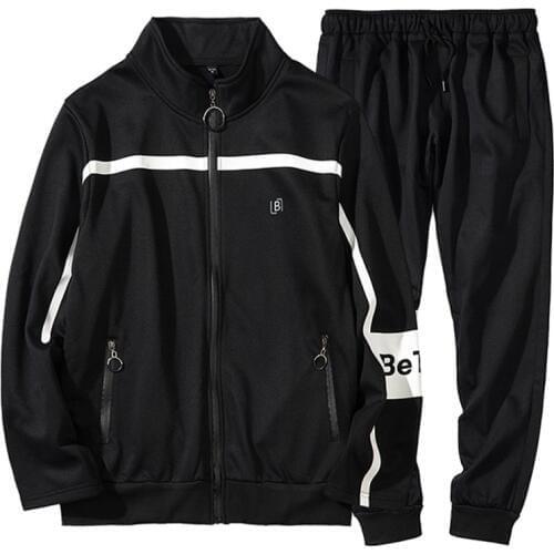 New Stand Collar Sweatshirts Men Tracksuit Pants Male Set Fashion Fitness Sportswear Men Clothing Casual Sweat Suits Homme TZ001