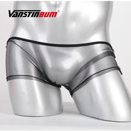 VANSTINBUM Boxer Shorts Sexy Men Mesh Transparent Underwear Fashion Gay Breathable Erotic Spandex U Pouch Boxers Underpants