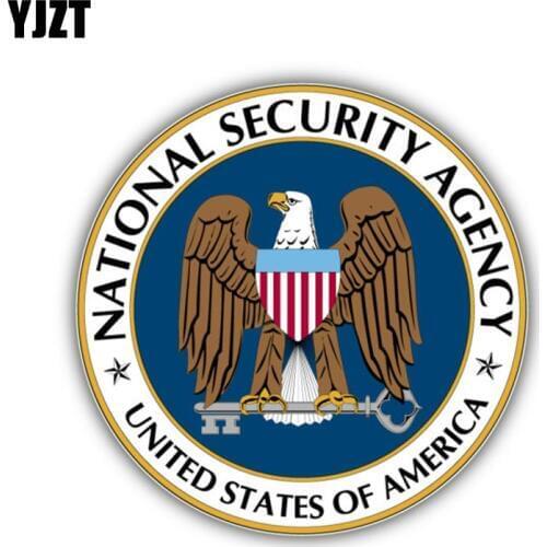 YJZT 12CM*12CM National Security Agency America Flag Car Sticker Decal Accessories 6-1304