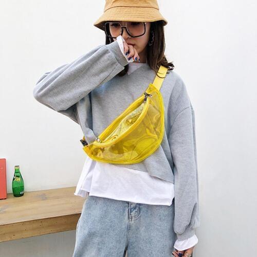 Hot Women Jelly Transparent Chest Waist Bag Crossbody Shoulder Pouch Fanny Pack