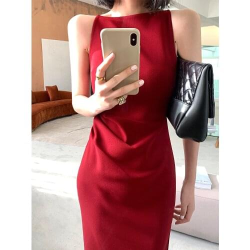 Summer Dress Women Summer Spaghetti Strap Sleeveless Sexy Elegant Black White Party Slit Dress Party Dresses 2021 Vestido 15447