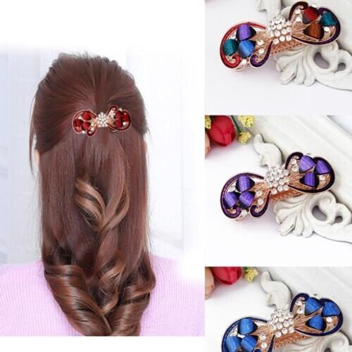 1 Pcs Fashion vintage Drip Oil Clips Spring Clips Hair Pin Spring Hair Clip jewelry Hair Accessories Free shipping