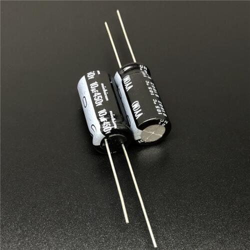 10Pcs/100Pcs 10uF 450V NICHICON VY Series 10x20mm Wide Temperature Range 450V10uF Aluminum Electrolytic Capacitor