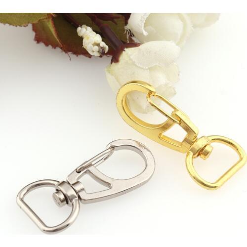 10pcs Gold Silver 16mm Metal Swivel Trigger Clips Snap Hooks Keychain Bag DIY Parts Lobster Clasp DIY Craft Accessory