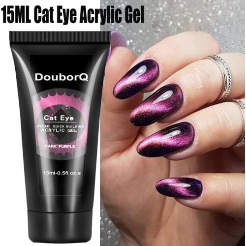 15ml Gel Nail Polish for Nail Extension Quick Building Cats Eye 3D Varnish Magnetic Soak Off UV Gel Jelly Glitter 3 Colors
