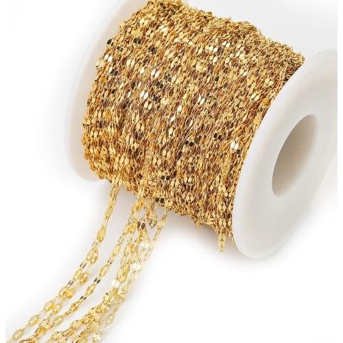 2m Stainless Steel Flat Oval Lip-shape Link Chain for DIY Anklet Necklaces Bracelet Jewelry Making Findings Wholesale Lots Bulk