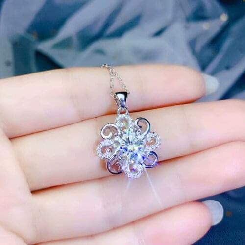 2021 new shiny moisanite gemstone necklace for women silver pendant jewelry real 925 sterling silver girl birthday gift