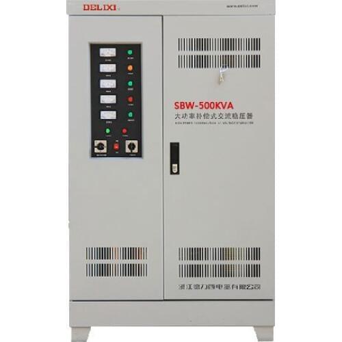 DELIXI SBW-500KVA 500KW High Power Compensation Three Phase Voltage Stabilizer 500000VA compensated power regulator in/out 380V