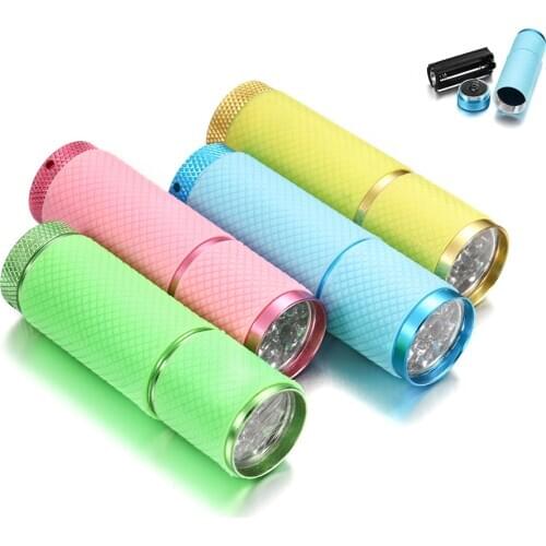 4 Colors UV Flashlight 9 Led Ultra Violet Torch Light Lamp For Epoxy UV Resin Cure Adhesive Glue DIY Jewelry Equipments Tool