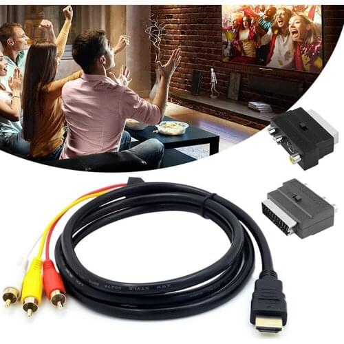 1080p HDMI Male S-video to 3 RCA AV Audio Cable W/SCART To 3 RCA Phono Adapter