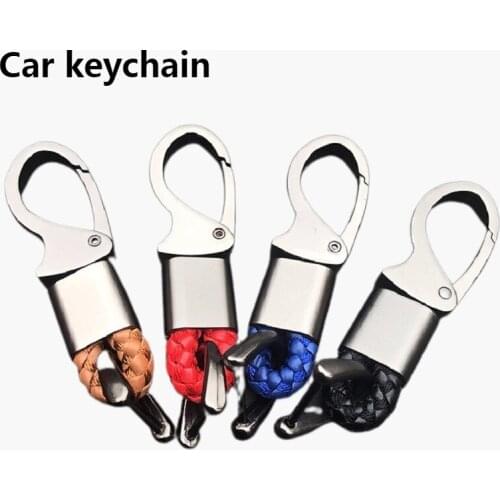 Car Metal Keychain Number Plate Pendant Mens Keyring Keychain Leather Cord Horseshoe Buckle Car Keychain