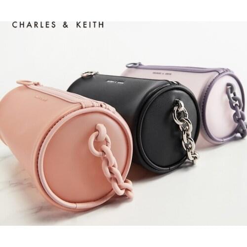 CHARLES&KEITH New Arrival for Spring2021 CK2-80781418Ladies crossbody bag transparent chain decoration handbag