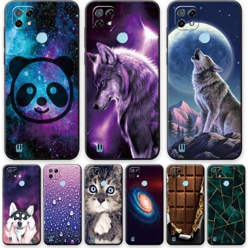 For Realme C21 Case Soft Silicone Case For Realme C21 Cute Animal Phone Back Cover For OPPO Realme C21 C 21 TPU Cool Bumper 6.5"