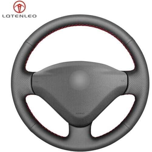 Black Genuine Leather Car Steering Wheel Cover For Peugeot 207 Expert Partner Citroen Berlingo Jumpy Fiat Scudo Toyota Proace