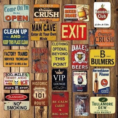 [ DecorMan ] HAVANA BEER MAN CAVE EXIT OPEN VIP NO Smoking Metal Tin Signs Custom wholesale Iron Paintings Bar PUB Decor LT-1720